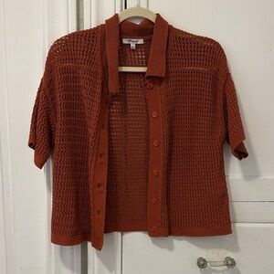 Madewell Terracotta Open-Knit Cardigan